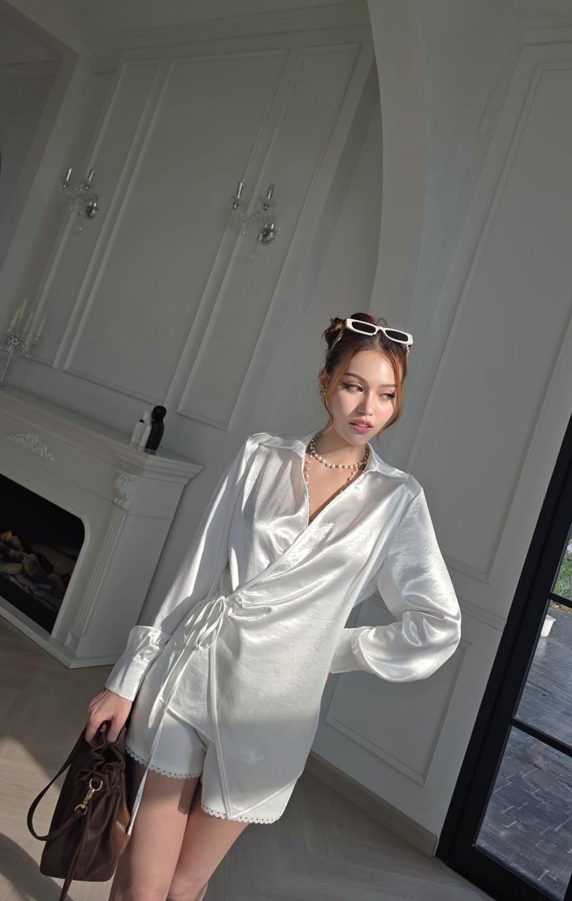 Pearl Glow Wrap Top