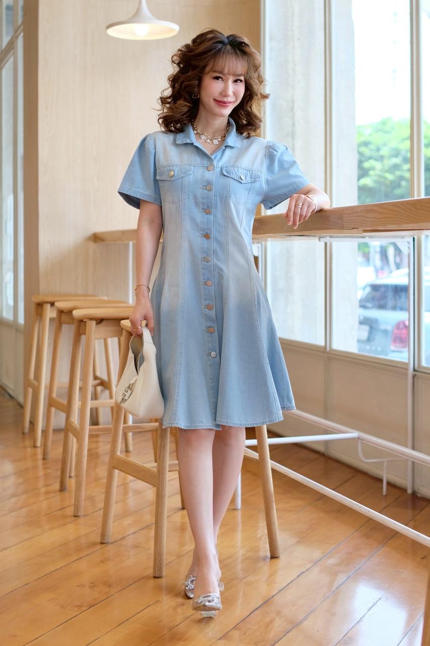 Urban Indigo Shirt Dress- Light Blue