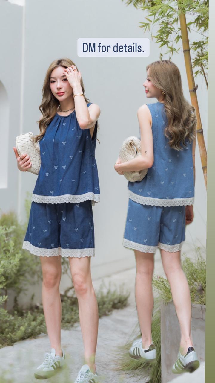 Denim Bow Coordset